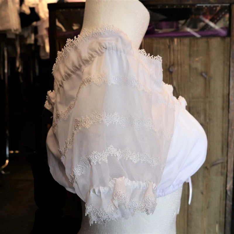 Dirndlbluse Krüger Madl, Carmen, weiß, Zugband