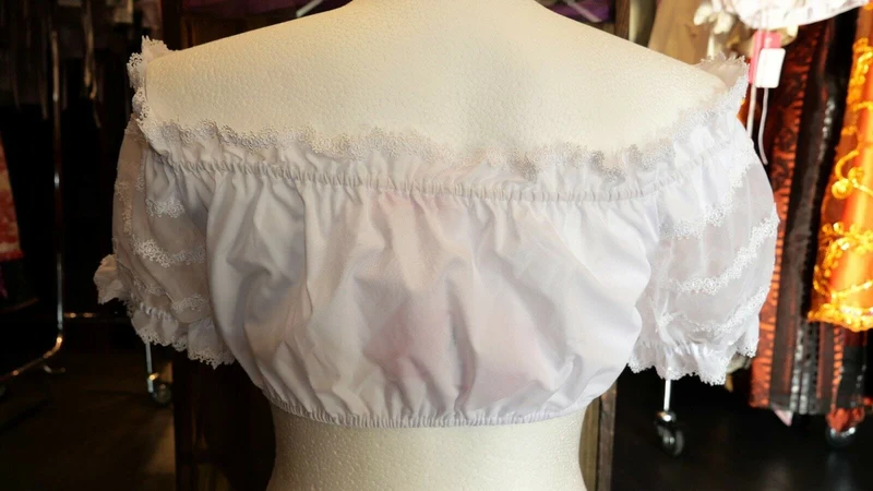 Dirndlbluse Krüger Madl, Carmen, weiß, Zugband