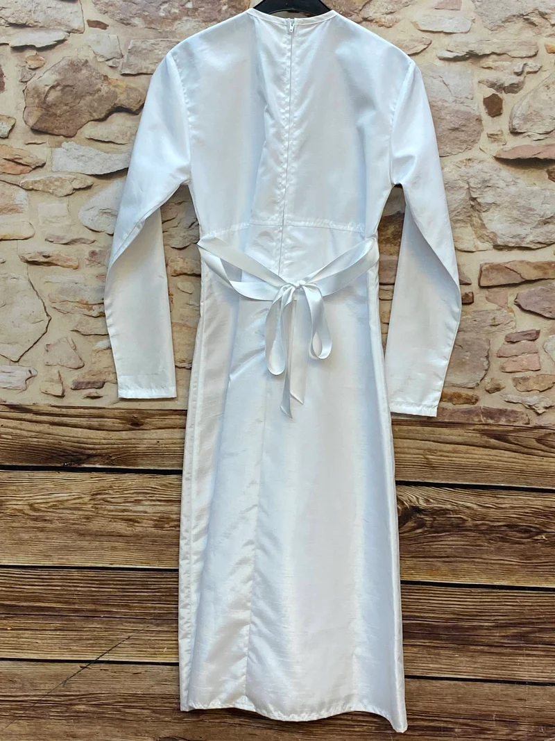 Kommunionkleid weiß mit Spitze & Bolero Gr. 146 – langes Festkleid Mädchen