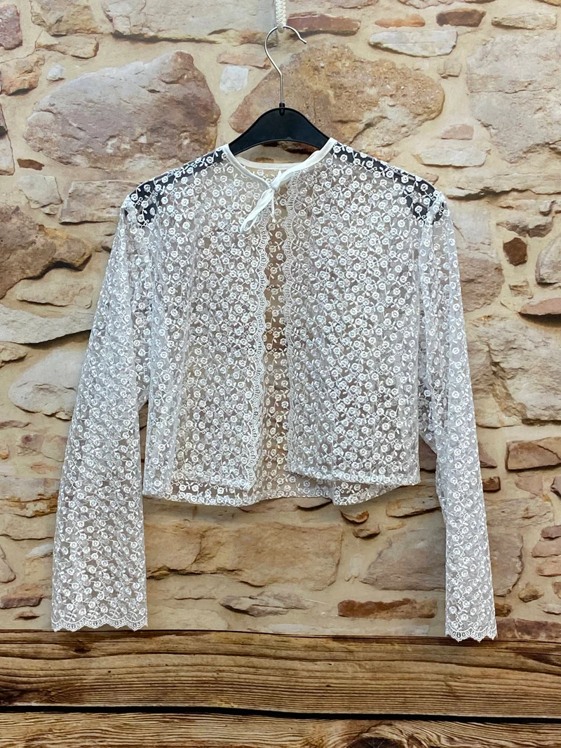 Kommunionkleid weiß mit Spitze & Bolero Gr. 146 – langes Festkleid Mädchen