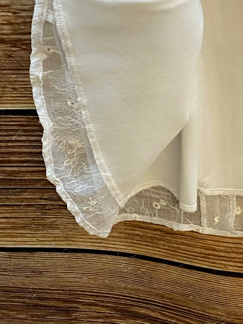 Kommunionkleid Gr. 146 2-teilig weiß Spitze langarm Festkleid Blumenmädchen
