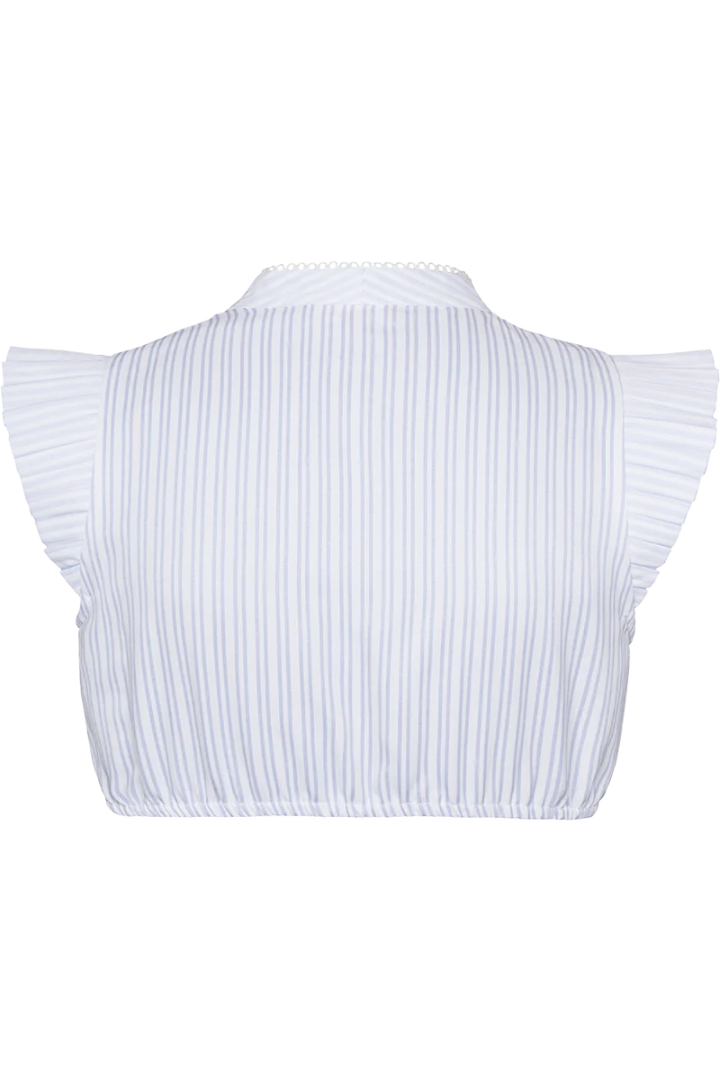 Dirndlbluse mit Flügelärmel gestreift