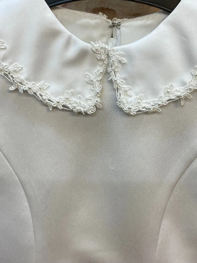 Blumenmädchen Kleid Weiß – Gr. 128