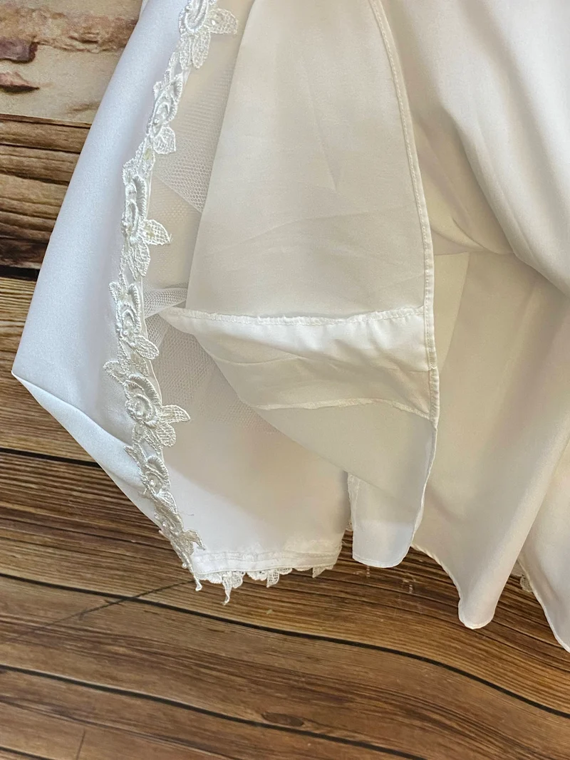Blumenmädchen Kleid Weiß – Gr. 128