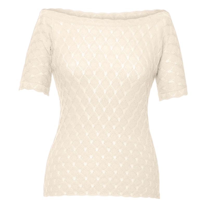 Camille Knitted Top in ivoire
