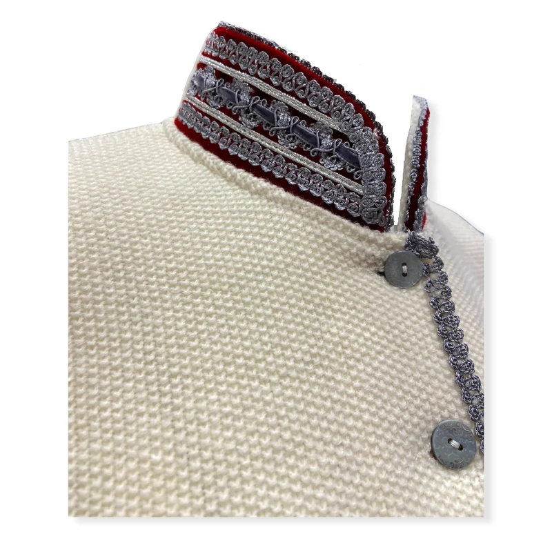 Strickjacke Weiss / Rot