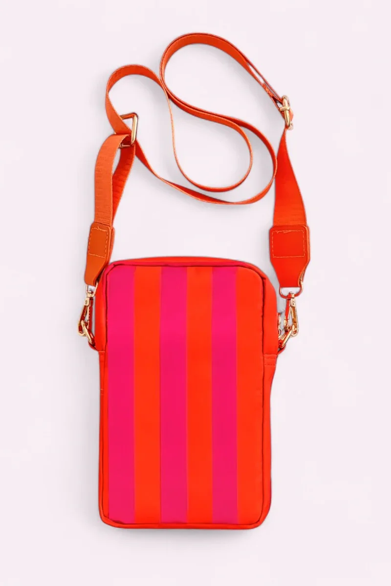 Ruby Handytasche Stripes Neon Pink Orange - RUB-NP-NO-VE3-VE3 - Mimi´s Glow