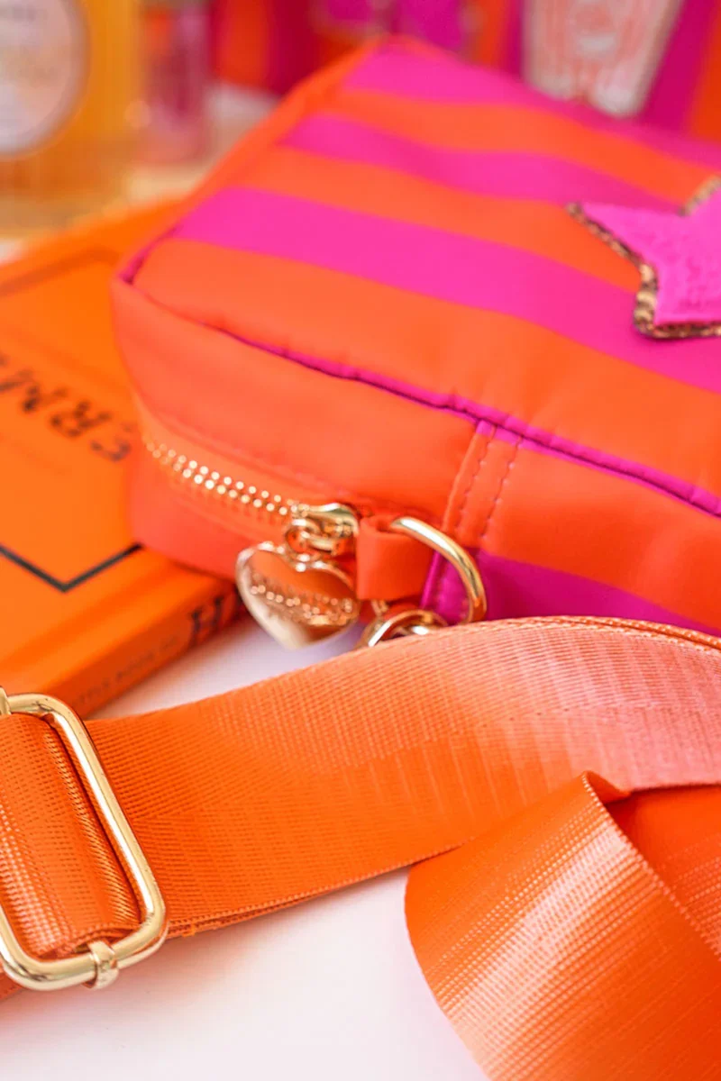 Ruby Handytasche Stripes Neon Pink Orange - RUB-NP-NO-VE3-VE3 - Mimi´s Glow