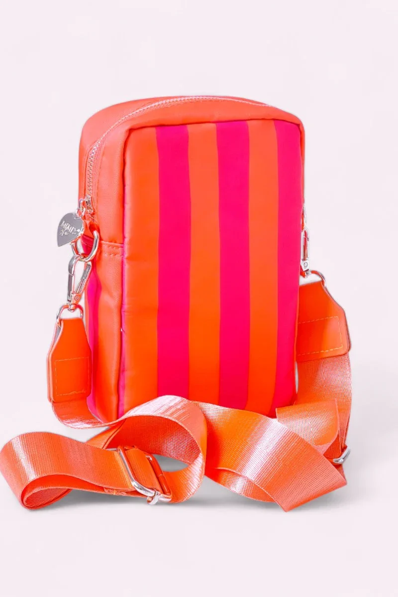 Ruby Handytasche Stripes Neon Pink Orange - RUB-NP-NO-VE3-VE3 - Mimi´s Glow
