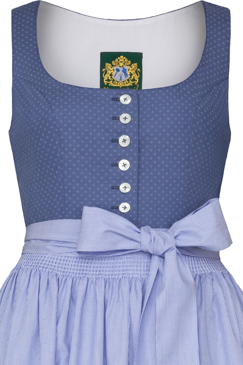 Baumwolldirndl lang - blau