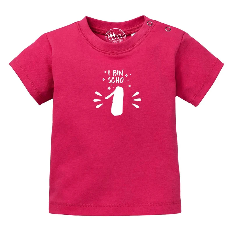 Baby Geburtstagsshirt 1 Jahr "I bin scho 1!"