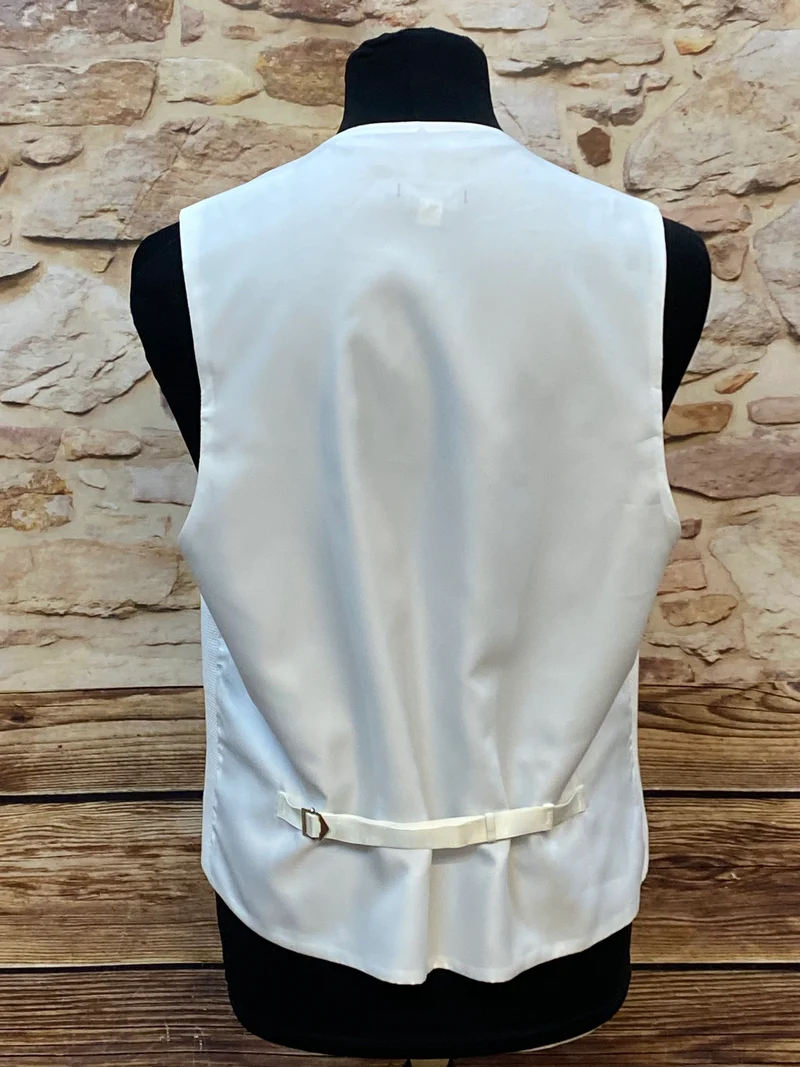 Vintage Frackweste weiß strukturiert Hochzeit M/L elegant