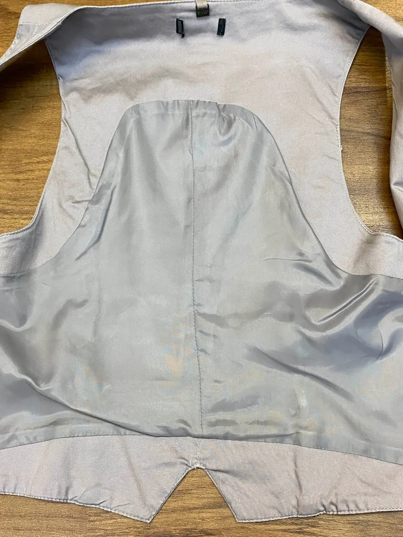 Vintage Damen Weste Trachtenstil Grau mit Posamenten – Größe 38