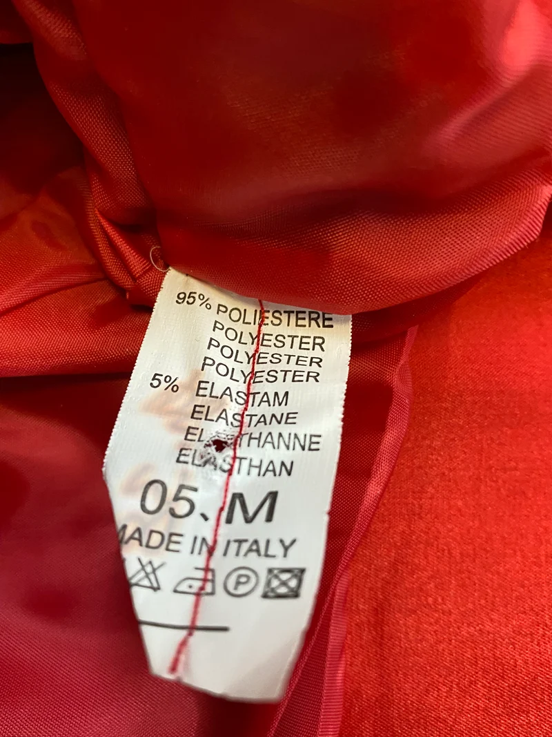 Vintage Bolero Damen rot kurz Reverskragen Made in Italy Gr. 40