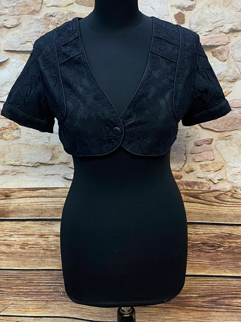 Bolero schwarz Spitze Vintage
