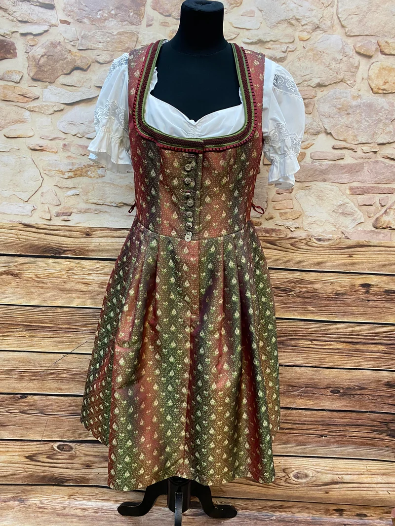 Dirndl mit Schürze und Bluse – Größe 40