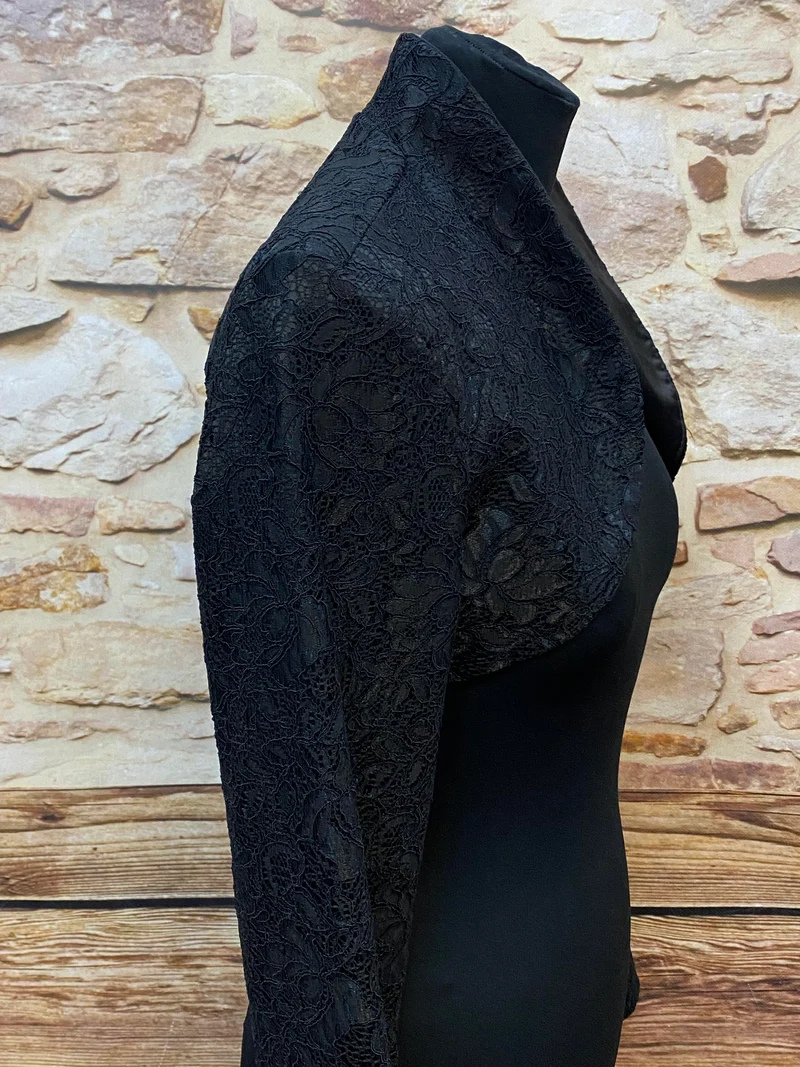 Vintage Bolero Spitze schwarz – Gr. 36