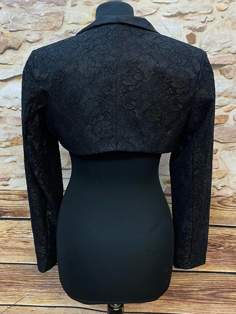 Vintage Bolero Spitze schwarz – Gr. 36
