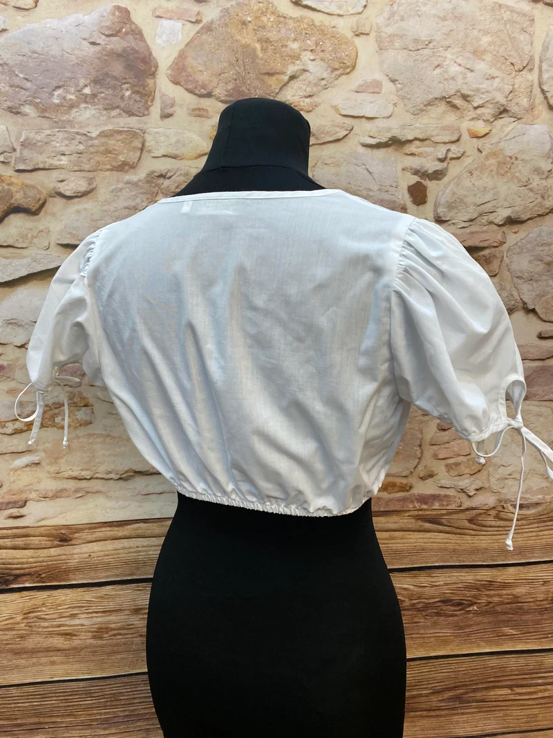 Vintage Dirndlbluse weiß - Gr. 36