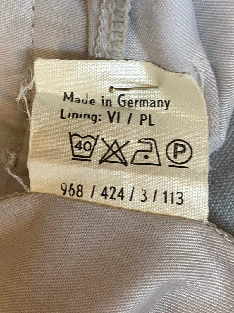 Vintage Hose Herren Bundfaltenhose klassisch elegant Gr.48 – Hellgrau