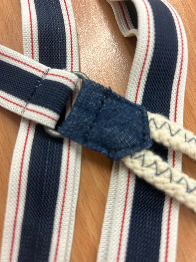 Vintage Hosenträger-Set mit Fliege, Krawatte, Einstecktuch & Knöpfen – Blau