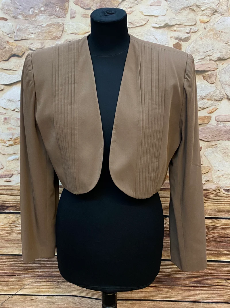 Vintage Damen Blazer Cropped – Schulterpolster – Gr. 40