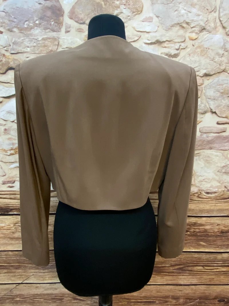 Vintage Damen Blazer Cropped – Schulterpolster – Gr. 40