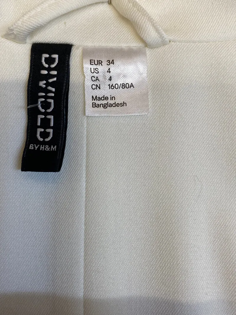 Blazer Damen Vintage Cremeweiß Kurzjacke Größe 34
