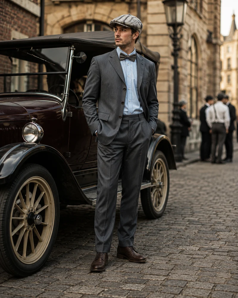 20er Jahre Anzug Herren komplett Outfit – Größe 54