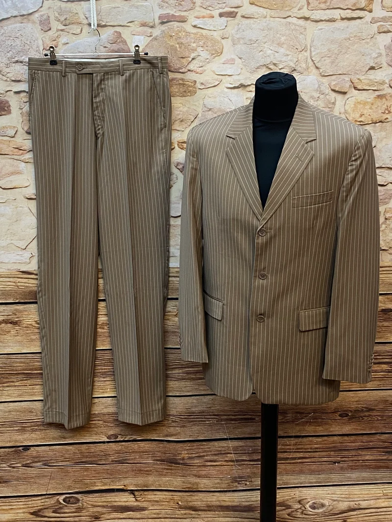 Nadelstreifenanzug Herren Braun Gr. 94