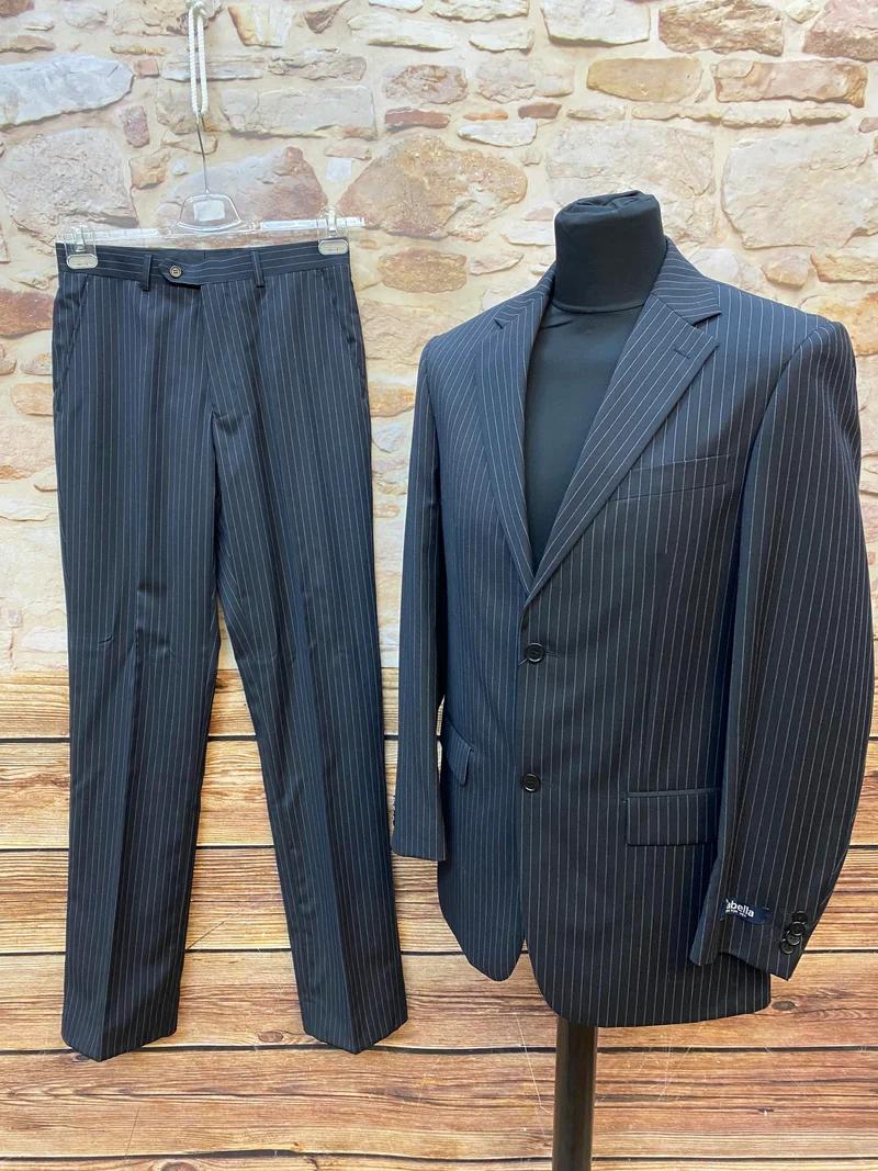 Nadelstreifenanzug Herren Dunkelblau im Gatsby-Stil