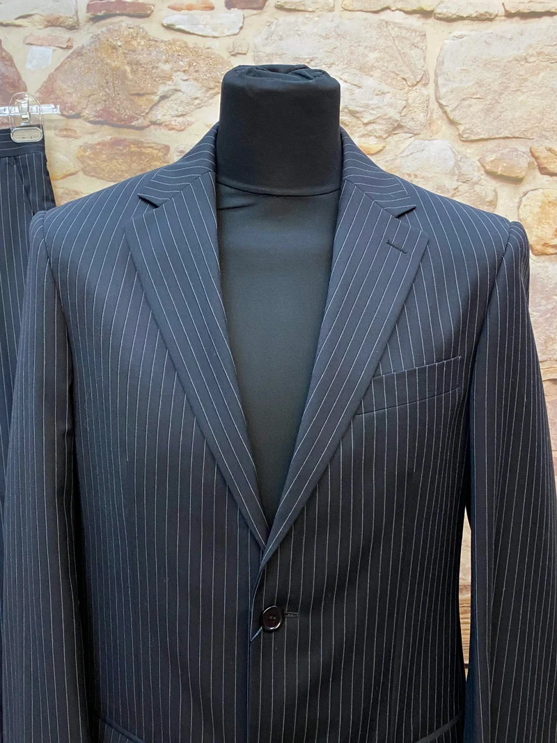Nadelstreifenanzug Herren Dunkelblau im Gatsby-Stil