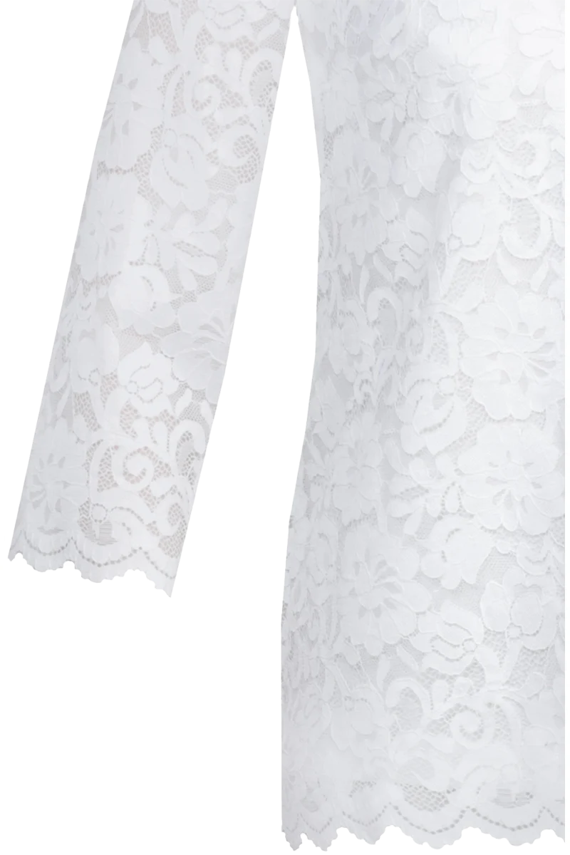 Trachtenbluse Blusenshirt mit Spitze und 3/4-Arm