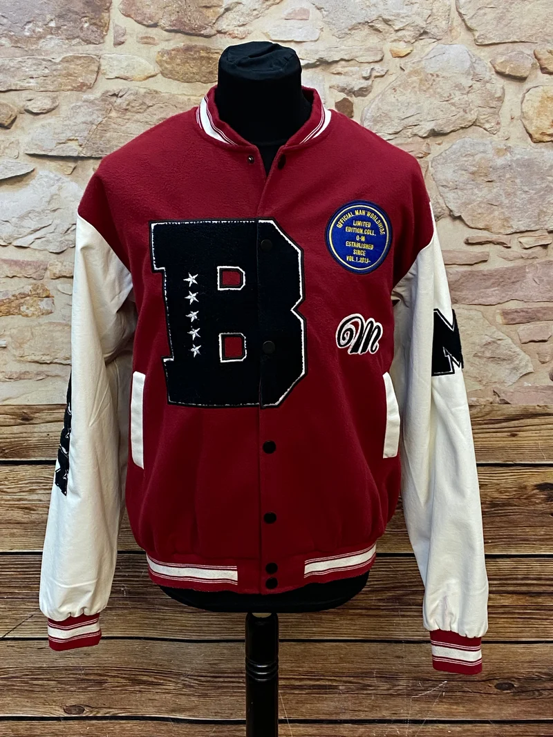 College-Jacke - rot weiß – Gr.XL