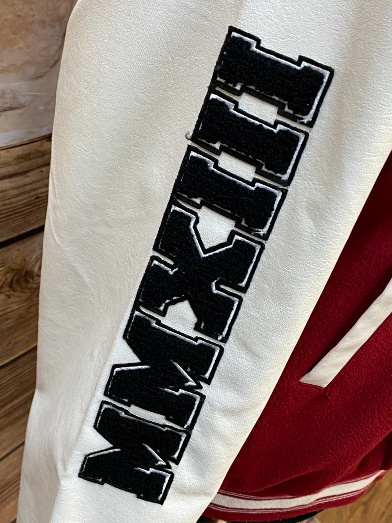College-Jacke - rot weiß – Gr.XL