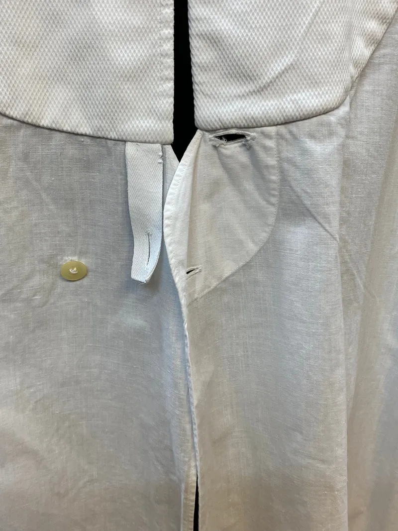 Vintage Frackhemd weiß mit Stehkragen Gr. M/L – Smokinghemd für Fliege/Smoking