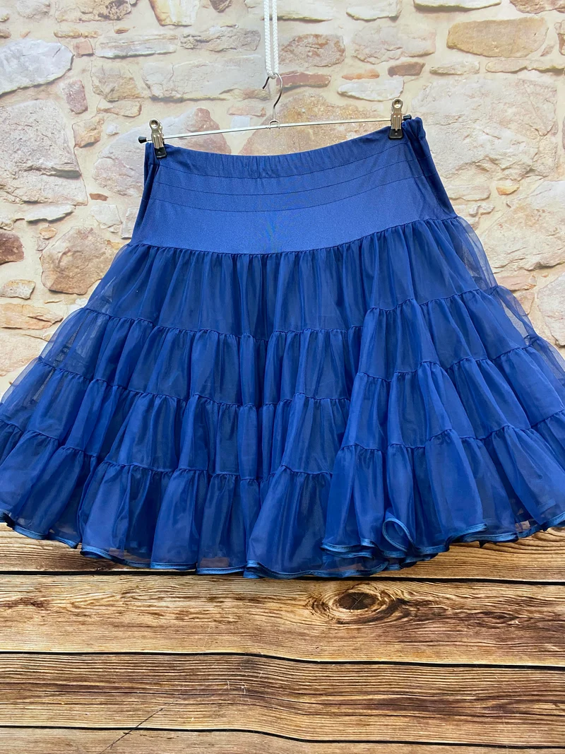 Vintage Petticoat dunkelblau 3-lagig Rockabilly 50er Jahre Gr. L