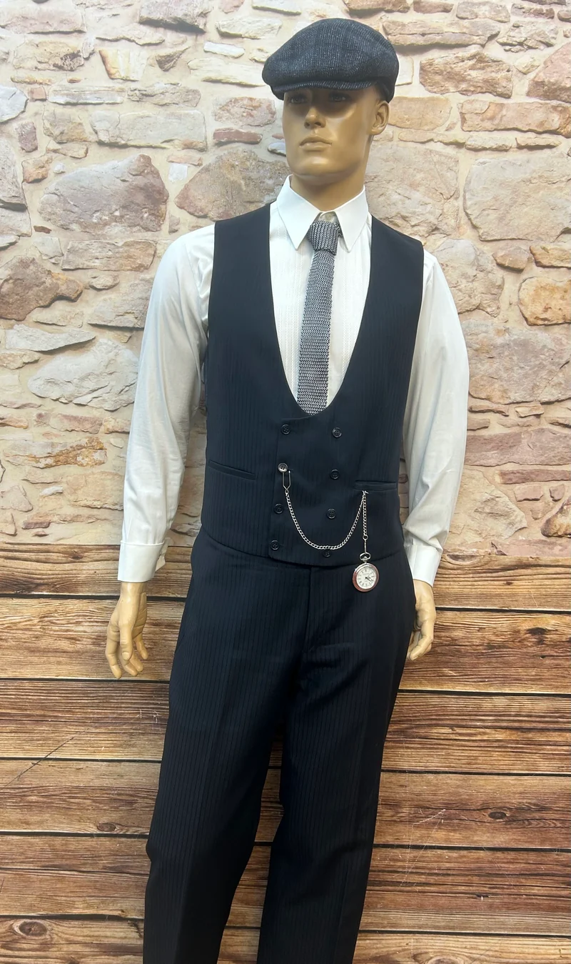 Vintage Nadelstreifen-Anzug - Schurwolle – 1920er Stil - Gr. 50, Komplett-Outfit