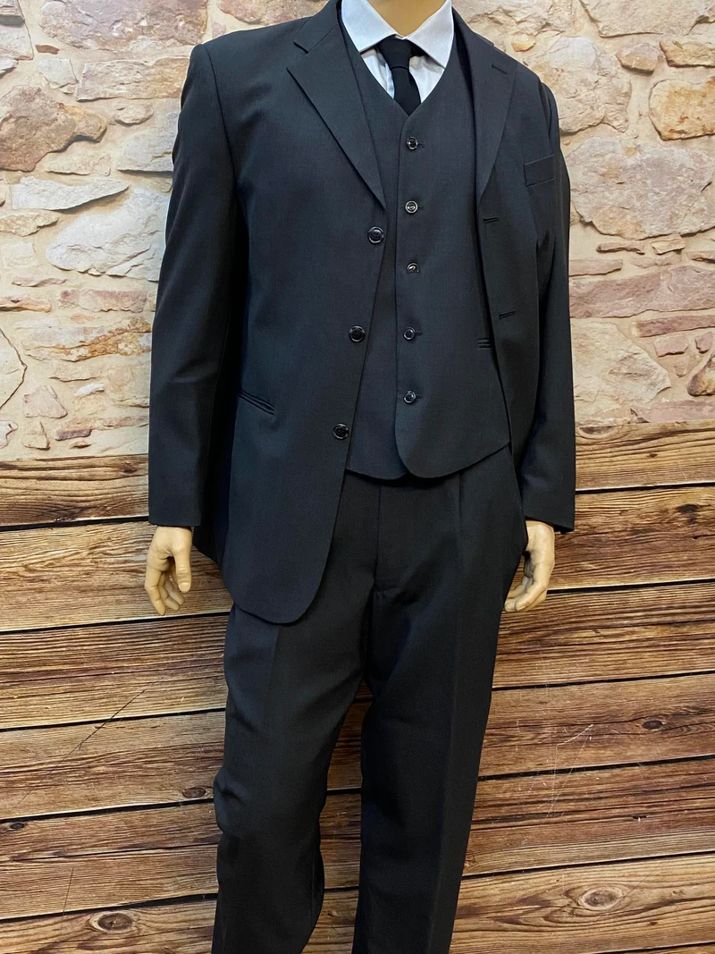 Vintage Herrenanzug Größe 54 – Dreiteiler mit Weste und Krawatte im Gatsby-Stil