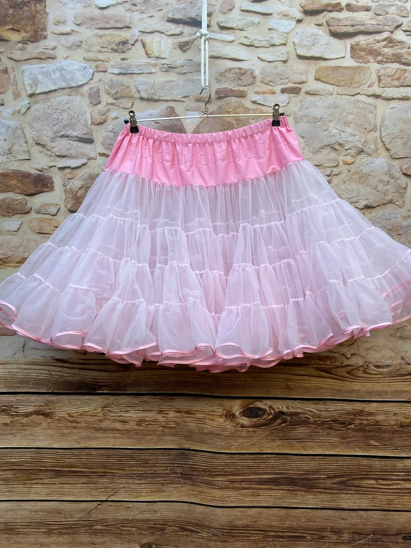 Vintage Petticoat rosa Malco Modes 3-lagig Rockabilly 50er Jahre Gr. M