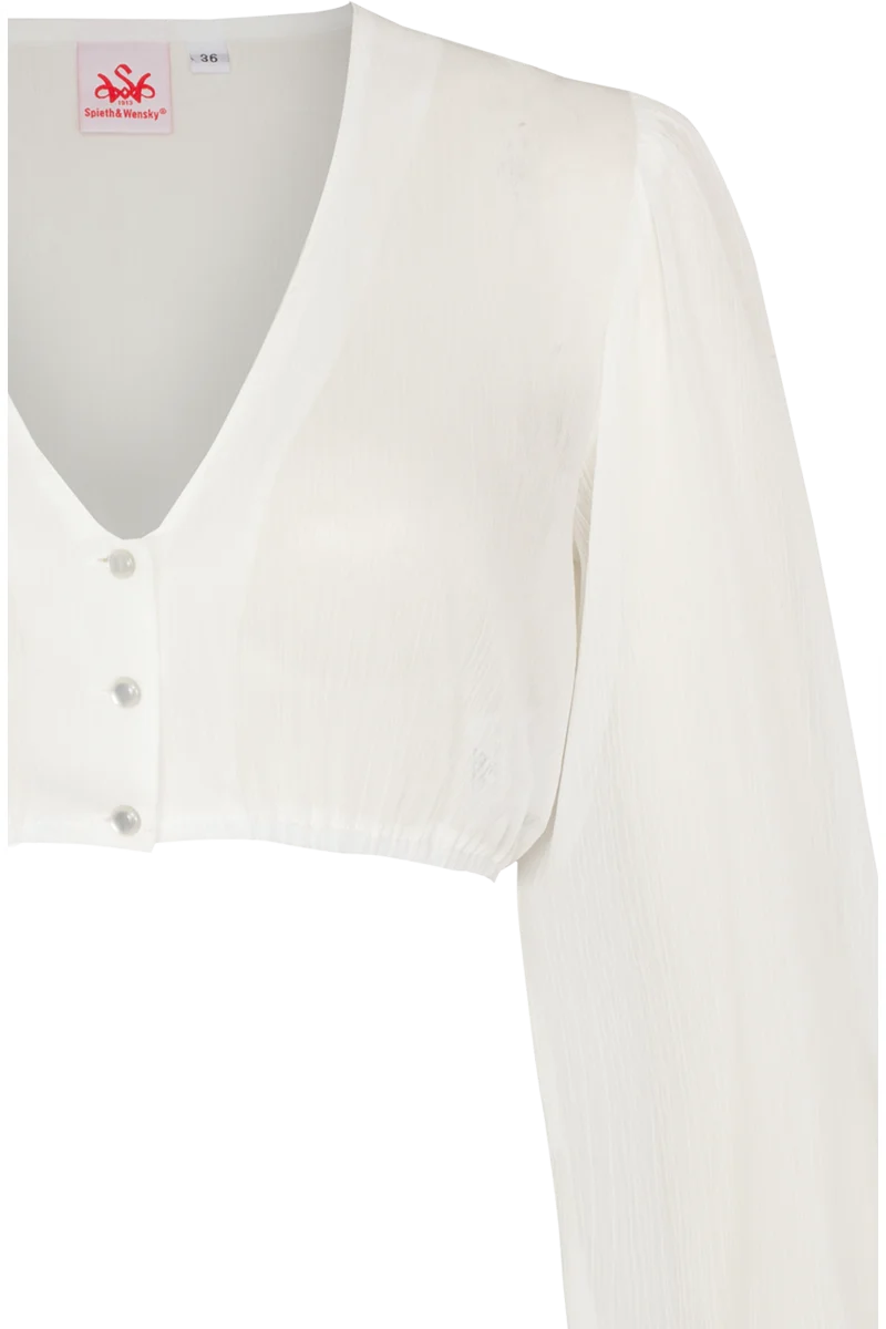 Dirndlbluse mit langen weiten Ärmeln