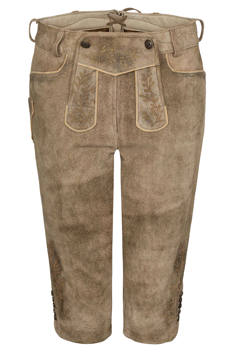 Damen Lederhosehose knielang
