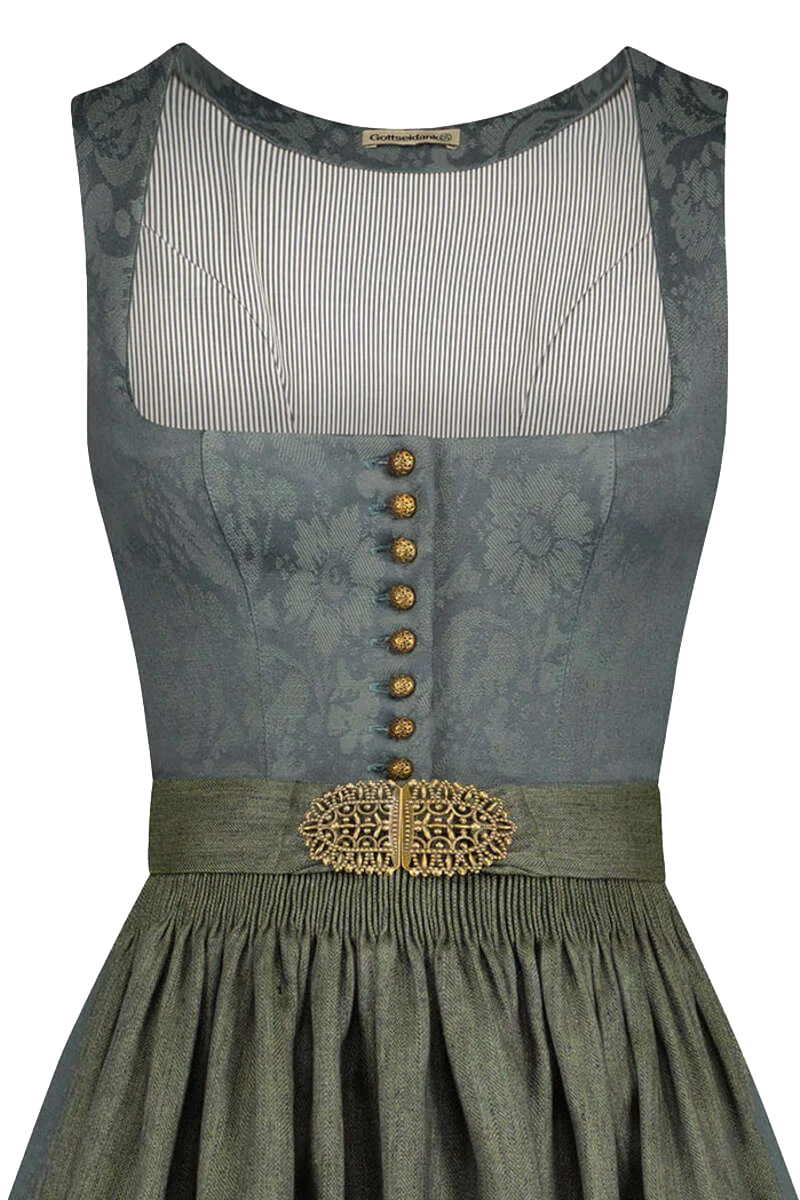 Stretchdirndl Goldfarbene Knöpfe