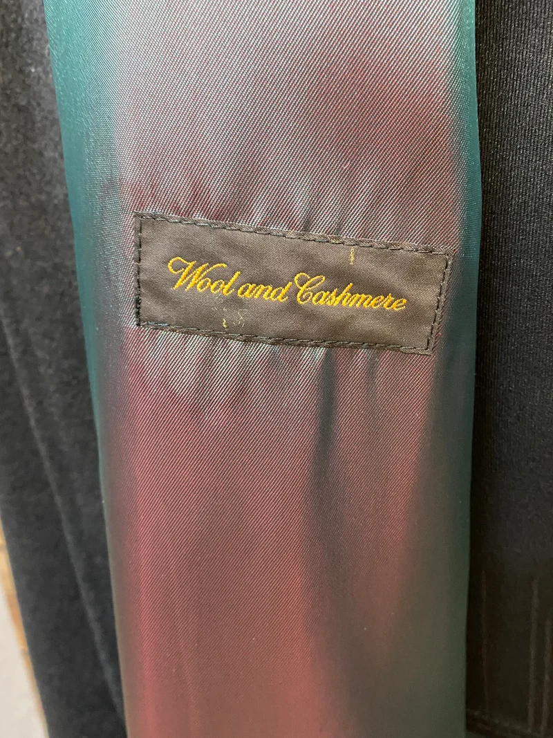 Vintage Herrenmantel Schwarz Gr. 110 – britischer 1920er-Jahre-Stil