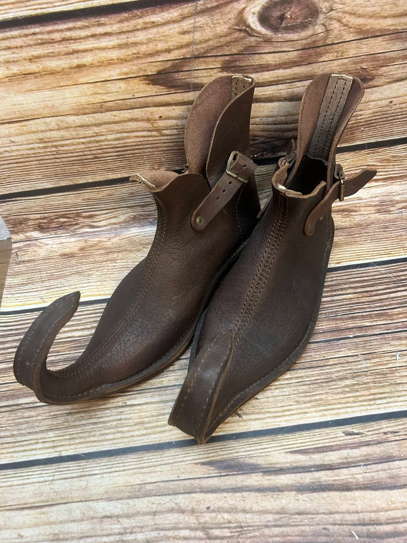 Vintage-Schuhe Schnabelschuhe – braun – Gr. 38