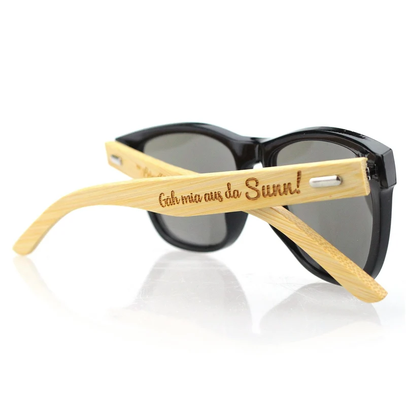 Bambus Sonnenbrille "Gäh mia aus da Sunn!"