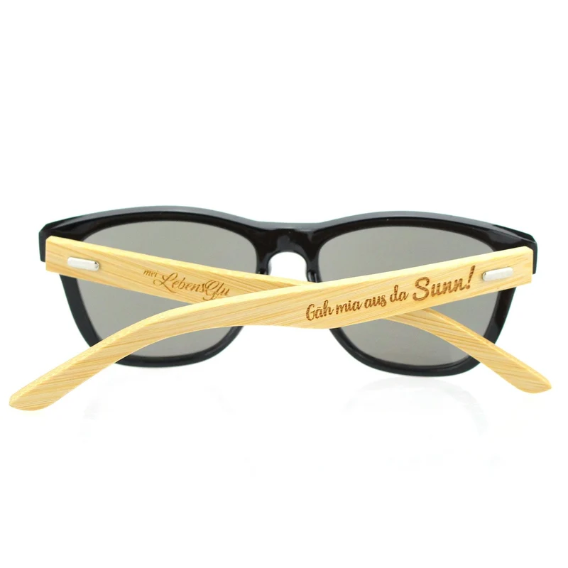 Bambus Sonnenbrille "Gäh mia aus da Sunn!"