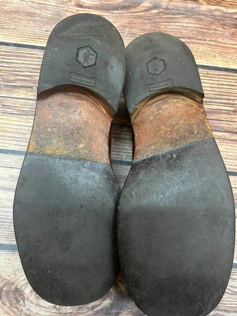 Vintage-Schuhe – 70er Jahre Echtleder in Braun, Gr. 42