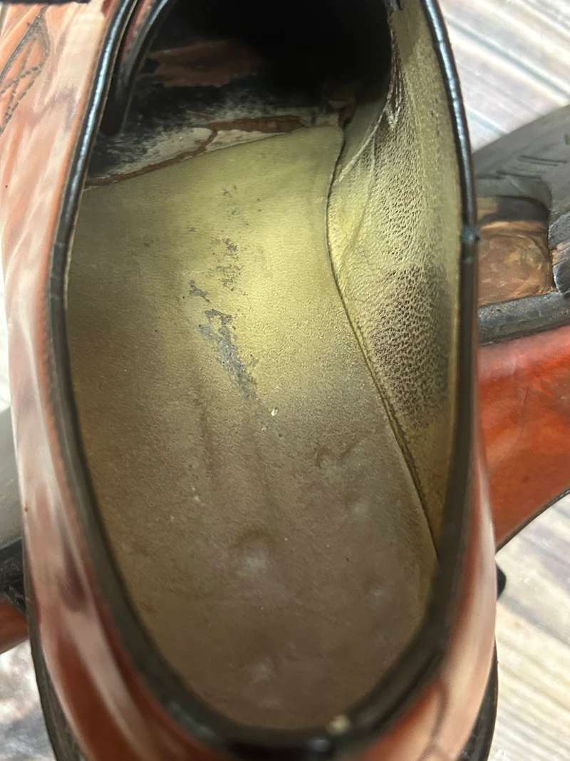 Vintage-Schuhe – 70er Jahre Echtleder in Braun, Gr. 42