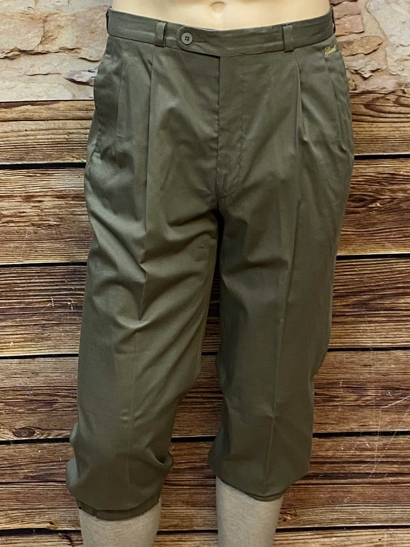Olivgrüne Knickerbocker Hose Herren Gr. 50 aus Baumwolle